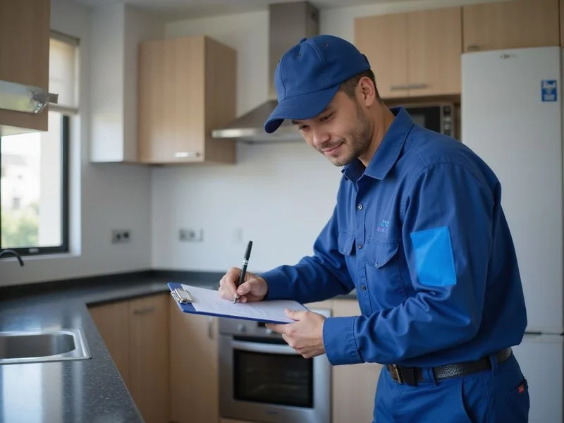 A Guan Huat plumber inspecting a kitchen leak in a Puchong home