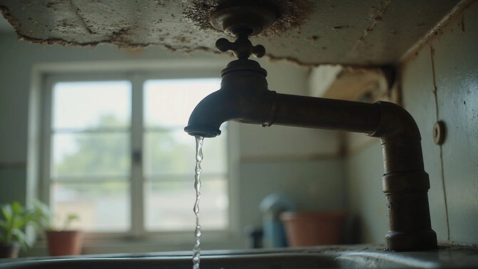 A dripping tap and damp ceiling patch in a Puchong home