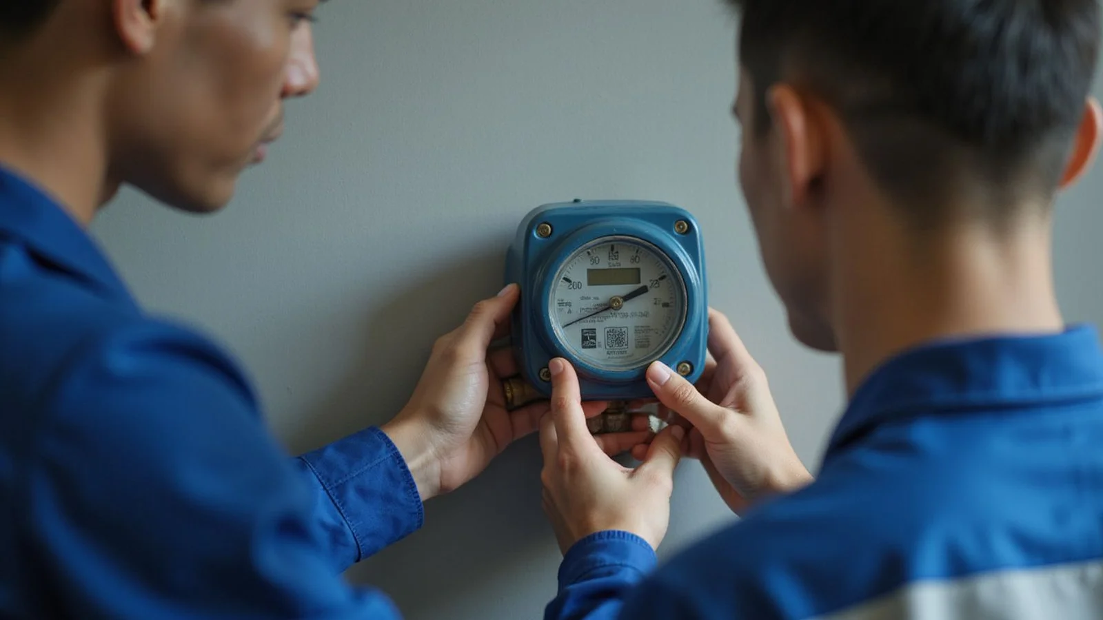A Malaysian home water meter being checked during a leak investigation
