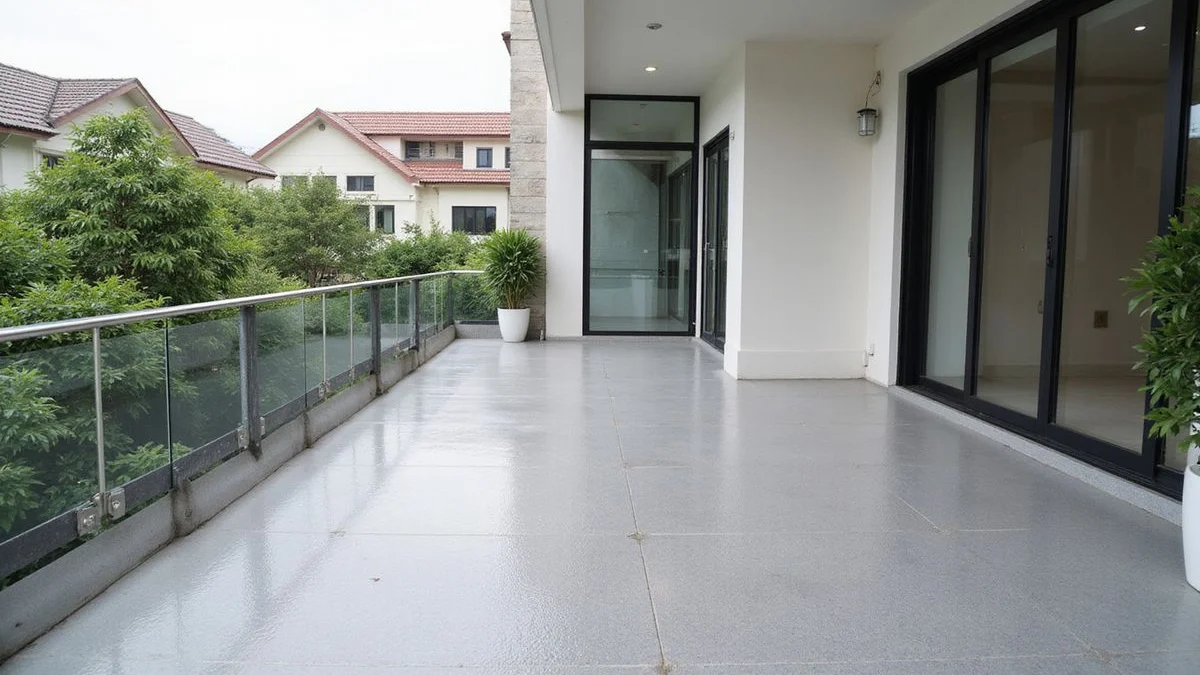 Fully waterproofed balcony with fresh PU coating