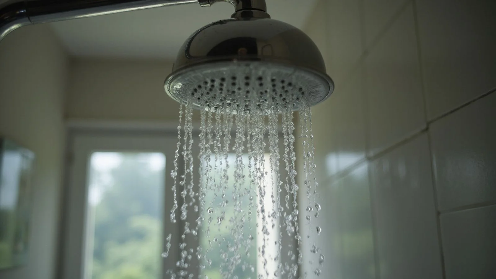 Weak shower trickle indicating low water pressure